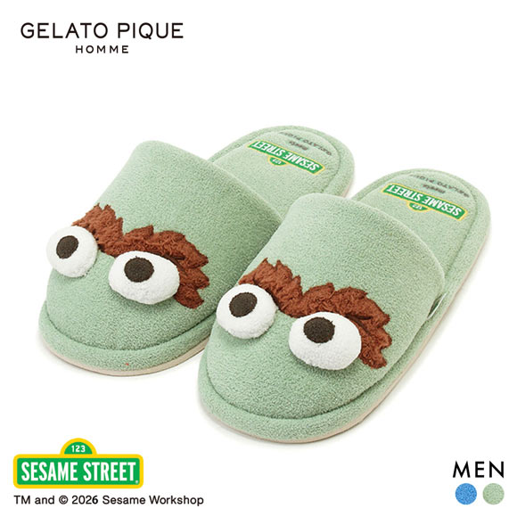 ジェラートピケ オム メンズ SESAME STREET ルームシューズ ジェラピケ