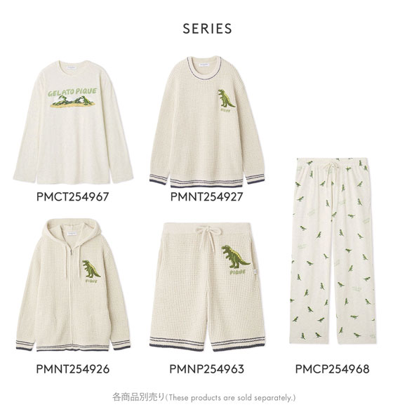 ジェラートピケ オム メンズ ワッフルダイナソーハーフパンツ