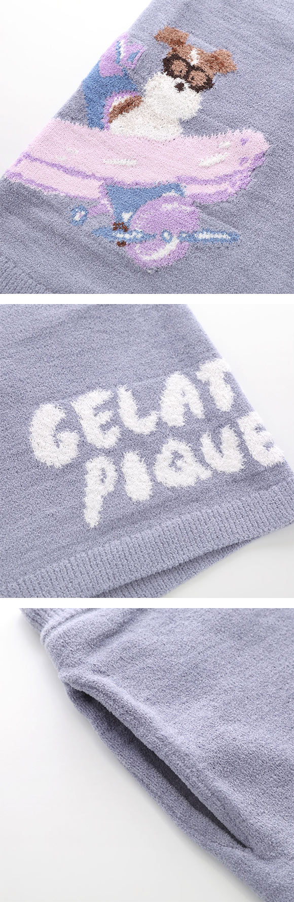 ジェラートピケ オム メンズ ヒラノトシユキ エアリーモコPLANEDOGジャガードハーフパンツ ジェラピケ パジャマ GELATO PIQUE HOMME
