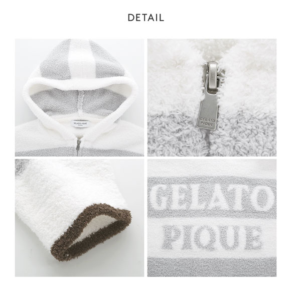 ジェラートピケ オム GELATO PIQUE メンズ【HOMME】パウダートリムボーダーパーカ ジェラピケ パジャマ ルームウェア