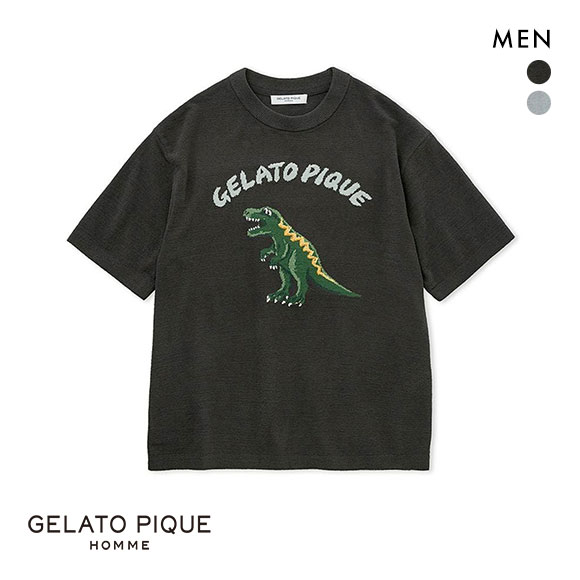 ジェラートピケ オム メンズ エアモコダイナソージャガードプルオーバー ジェラピケ パジャマ ルームウェア gelato pique HOMME
