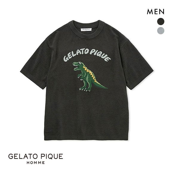 ジェラートピケ オム メンズ エアモコダイナソージャガードプルオーバー ジェラピケ パジャマ ルームウェア gelato pique HOMME