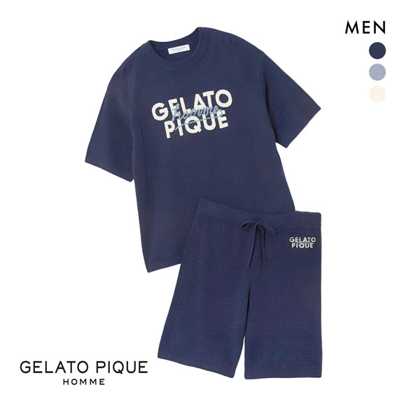 ジェラートピケ オム メンズ スムーズィーliteロゴセットアップ  