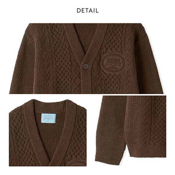 ジェラートピケ オム メンズ Valentine アランカーディガン ジェラピケ