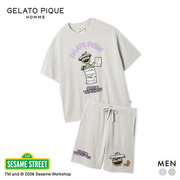 ジェラートピケ オム SESAME STREET エアリーモコジャガードプル