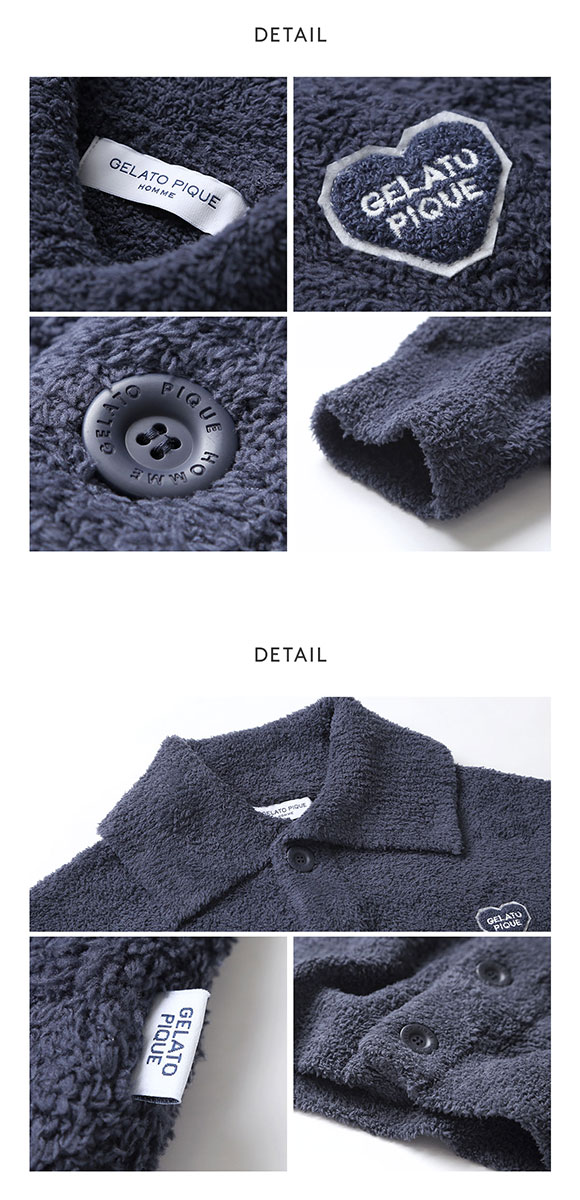 ジェラートピケ オム メンズ べビモコハートロゴ刺繍カーディガン ジェラピケ パジャマ ルームウェア gelato pique HOMME