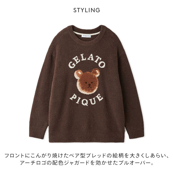ジェラートピケ オム メンズ ベビモコアニマルブレッドジャガードプルオーバー ジェラピケ ルームウェア GELATO PIQUE HOMME