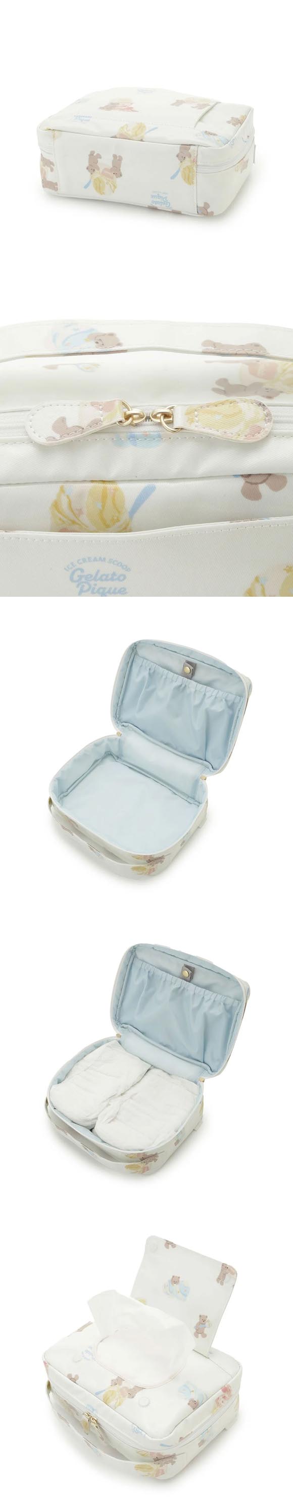 ジェラートピケ アイスクリームベア柄おむつポーチ ジェラピケ gelato pique