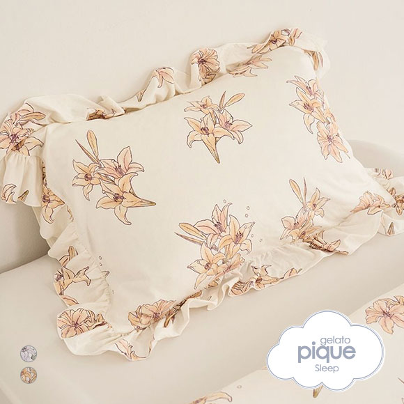 ジェラートピケ スリープ MUCHA リリー柄ピローケース ジェラピケ