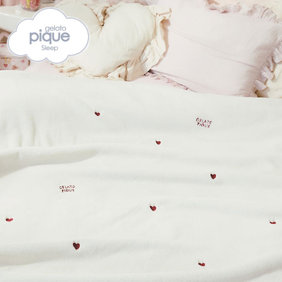 ジェラートピケ スリープ ハートロゴちび刺繍 毛布 ジェラピケ gelato