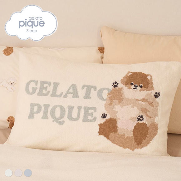 ジェラートピケ スリープ エアリーモコドッグジャガードピローケース ジェラピケ gelato pique Sleep