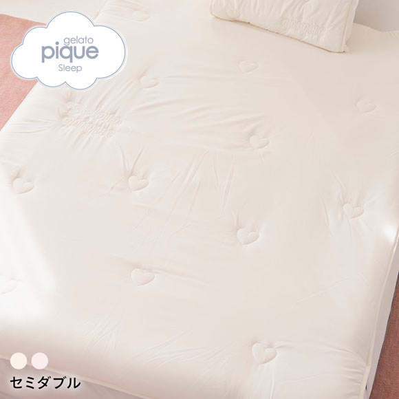 ジェラートピケ スリープ ハートロゴ 敷きパッド(セミダブル) ジェラピケ gelato pique Sleep