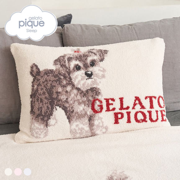 ジェラートピケ スリープ リボンDOGモチーフジャガードピローケース ジェラピケ gelato pique Sleep