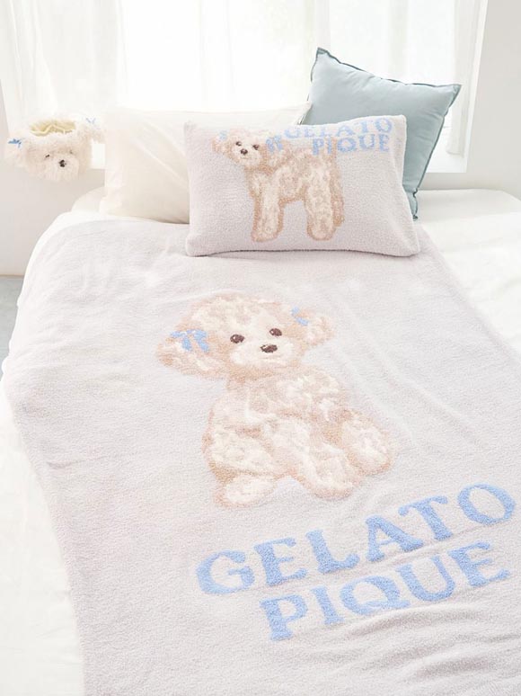 ジェラートピケ スリープ リボンDOGモチーフジャガードピローケース ジェラピケ gelato pique Sleep