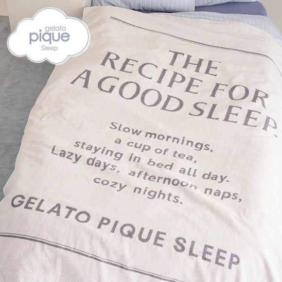 gelato pique【Sleep】アイスショップ柄 タオルケット gelato pique Sleep ベッド 寝具 「Sleep」ロゴデザイン今治