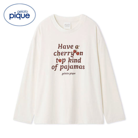 ジェラートピケ ユニセックス チェリー柄シャツ ジェラピケ ルームウェア gelato pique UNISEX