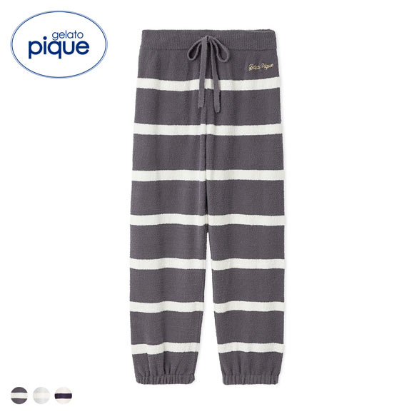 ジェラートピケ UNISEX エアリーモコボーダーロングパンツ ジェラピケ