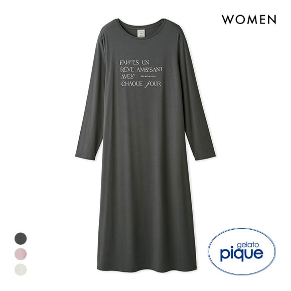 ジェラートピケ レディース フェミニンレーヨンロゴワンピース