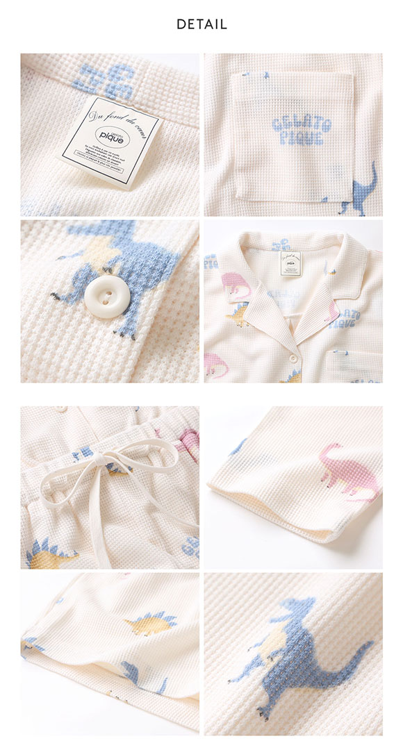 ジェラートピケ レディース ダイナソー柄ワッフルオールインワン ジェラピケ パジャマ ルームウェア gelato pique