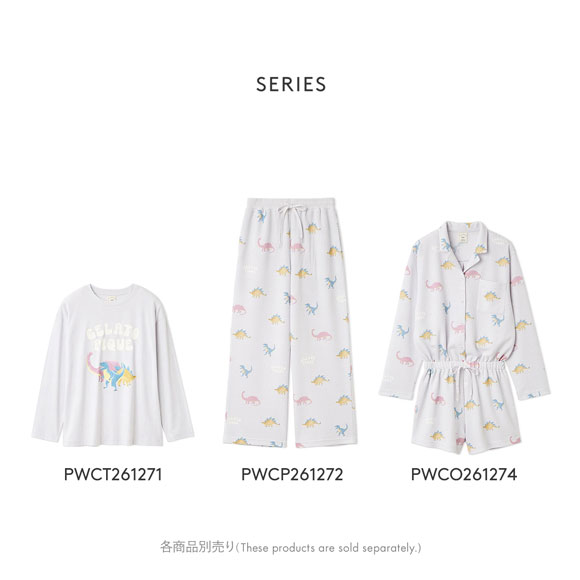 ジェラートピケ レディース ダイナソー柄ワッフルオールインワン ジェラピケ パジャマ ルームウェア gelato pique