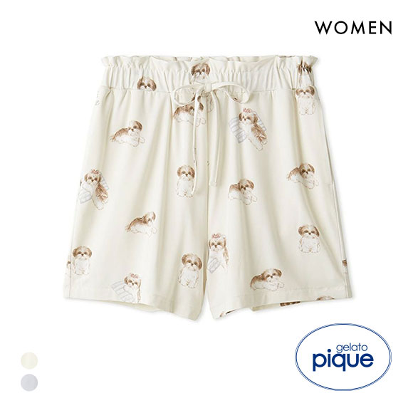 ジェラートピケ レディース シーズー柄ショートパンツ