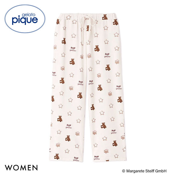 ジェラートピケ レディース シュタイフ 総柄ロングパンツ ジェラピケ