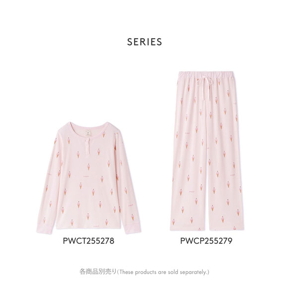 ジェラートピケ レディース モチーフ3柄ワッフルロングパンツ ジェラピケ パジャマ ルームウェア gelato pique