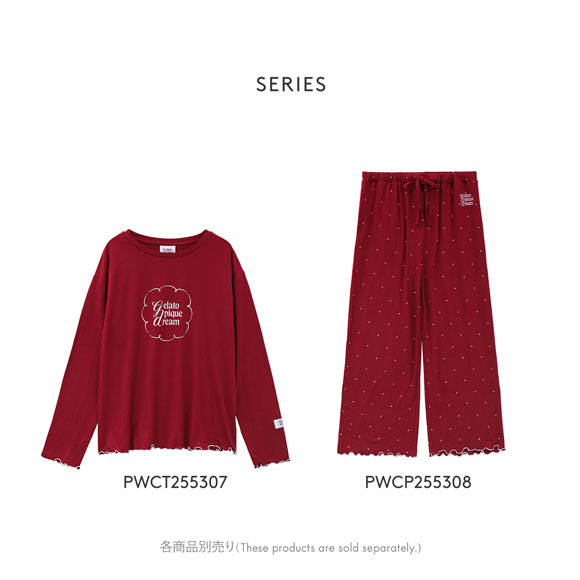 ジェラートピケ レディース ドット柄ロングパンツ ジェラピケ パジャマ