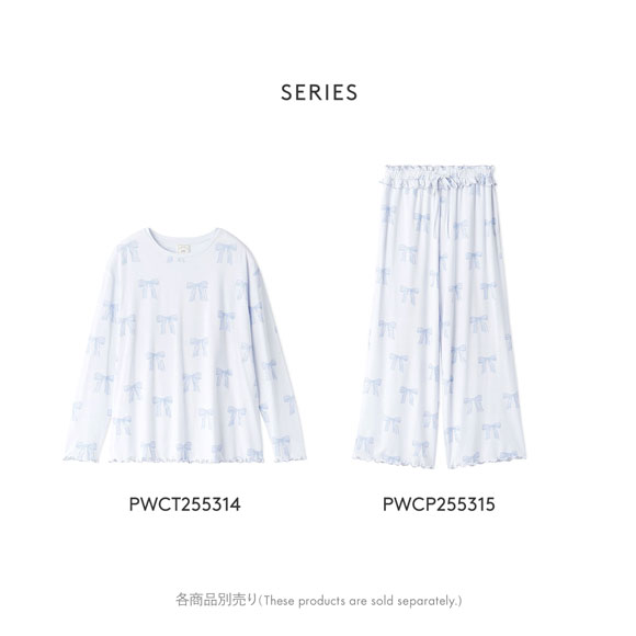 ジェラートピケ レディース リボン柄ロングパンツ ジェラピケ パジャマ ルームウェア gelato pique