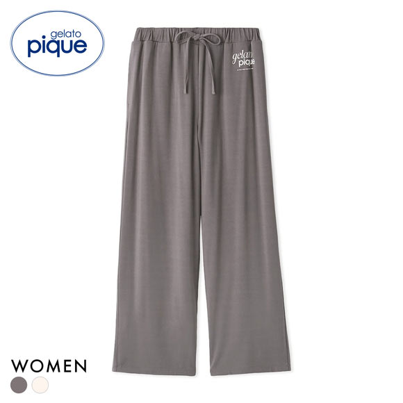 ジェラートピケ レディース レーヨンロゴロングパンツ ジェラピケ