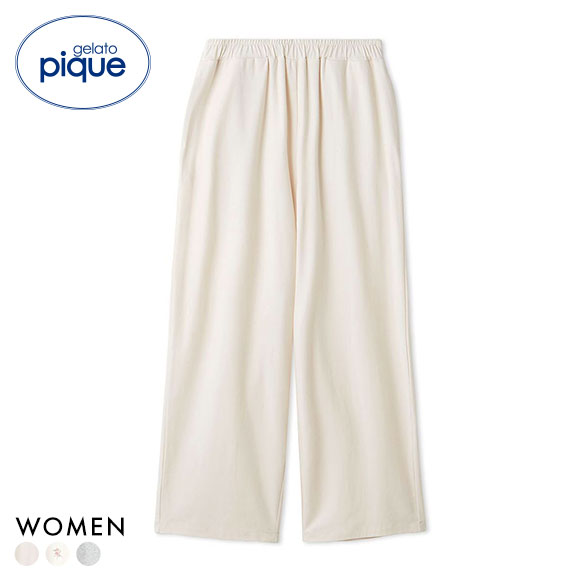 ジェラートピケ レディース カレッジロゴロングパンツ ジェラピケ パジャマ ルームウェア gelato pique
