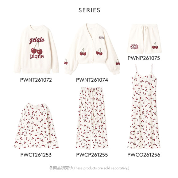 ジェラートピケ レディース チェリー柄ロングパンツ ジェラピケ パジャマ ルームウェア gelato pique