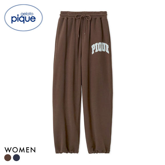 ジェラートピケ レディース カレッジロゴ裏毛毛ロングパンツ ジェラピケ ルームウェア ジェラピケ gelato pique