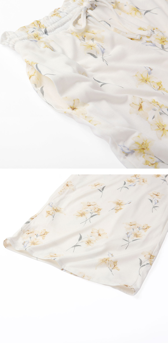 ジェラートピケ レディース 母の日 フラワー柄ロングパンツ ジェラピケ パジャマ ルームウェア gelato pique