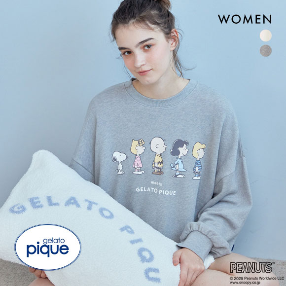 ジェラートピケ レディース ピーナッツ 裏毛プルオーバー ジェラピケ パジャマ ルームウェア PEANUTS gelato pique