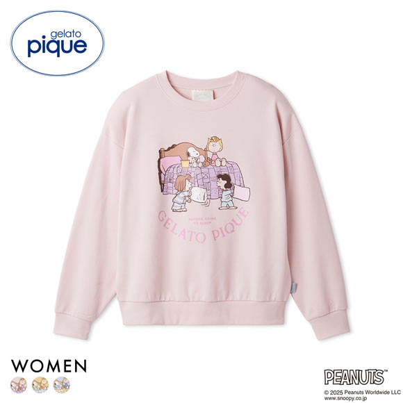 ジェラートピケ レディース PEANUTS オリジナルアートワンポイント裏毛