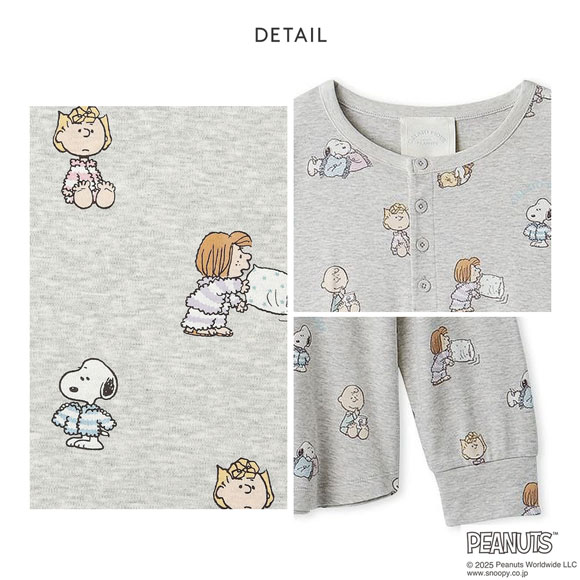 ジェラートピケ レディース PEANUTS オリジナルアート総柄ロングTシャツ ジェラピケ パジャマ ルームウェア スヌーピー gelato pique