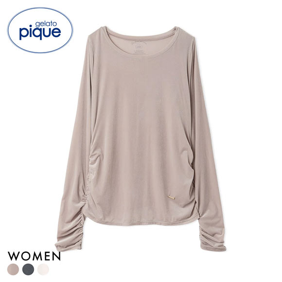 ジェラートピケ レディース ベロアロンT ジェラピケ パジャマ ルームウェア gelato pique