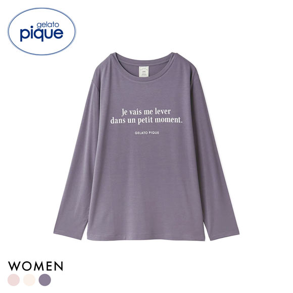 ジェラートピケ レディース インレイロゴロンT ジェラピケ パジャマ ルームウェア gelato pique