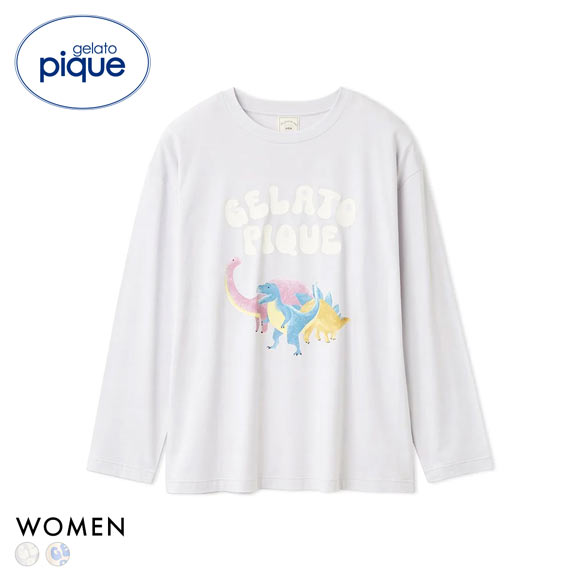 ジェラートピケ レディース ダイナソーワンポイントロンT ジェラピケ パジャマ ルームウェア gelato pique