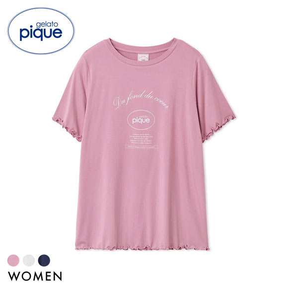 ジェラートピケ レディース レーヨンロゴメローTシャツ ジェラピケ パジャマ ルームウェア gelato pique