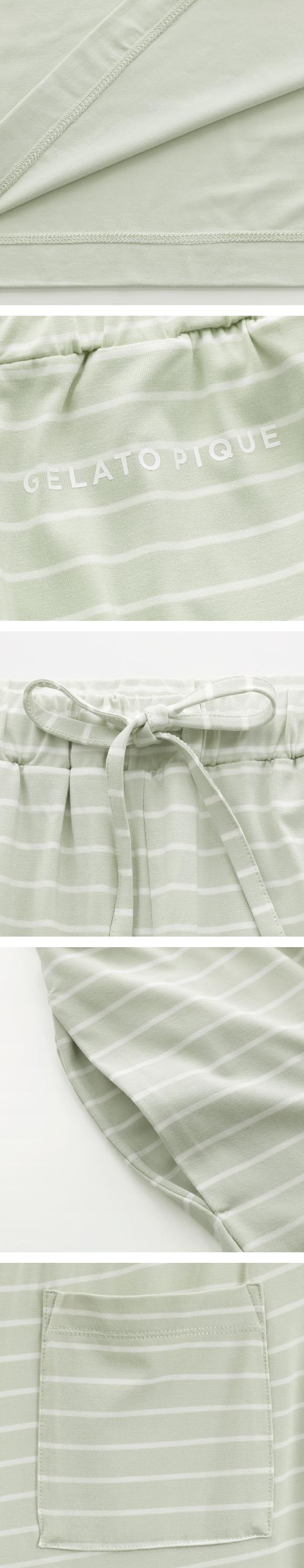 ジェラートピケ レディース レーヨンロゴTシャツ＆ボーダーショートパンツセット 上下セット ジェラピケ ルームウェア gelato pique