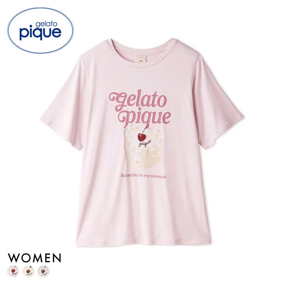 ジェラートピケ レディース 接触冷感 ケーキワンポイントTシャツ ジェラピケ パジャマ ルームウェア gelato pique