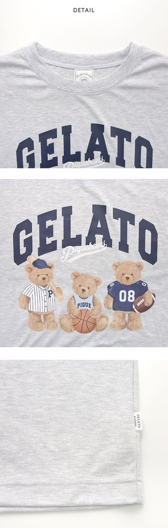 ジェラートピケ レディース スポーティベアーズワンポイントビッグロンT ジェラピケ パジャマ ルームウェア gelato pique