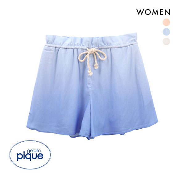 ジェラートピケ レディース グラデーションフレアショートパンツ ジェラピケ パジャマ ルームウェア gelato pique