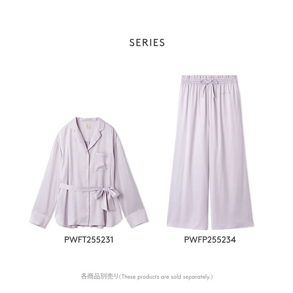 ジェラートピケ レディース 裏起毛サテンロングパンツ ジェラピケ