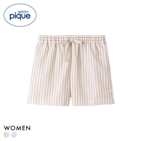 ジェラートピケ レディース ストライプショートパンツ ジェラピケ パジャマ ルームウェア gelato pique