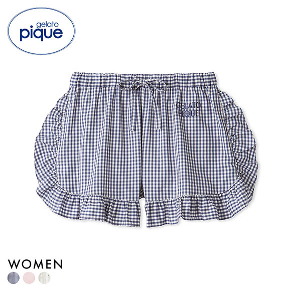 ジェラートピケ ドット柄シャツ＆フリルショートパンツ セットアップ gelato pique（ジェラートピケ） パジャマ ルームウェア 3柄フリル