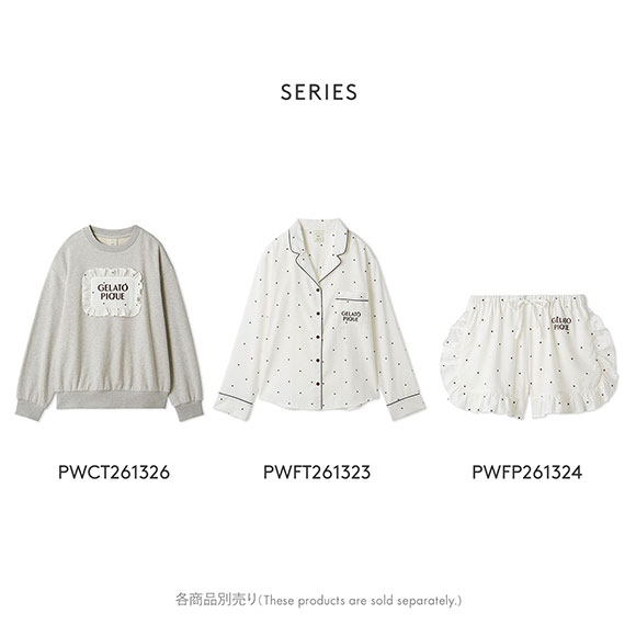 ジェラートピケ ドット柄シャツ＆フリルショートパンツ セットアップ gelato pique（ジェラートピケ） パジャマ ルームウェア 3柄フリル