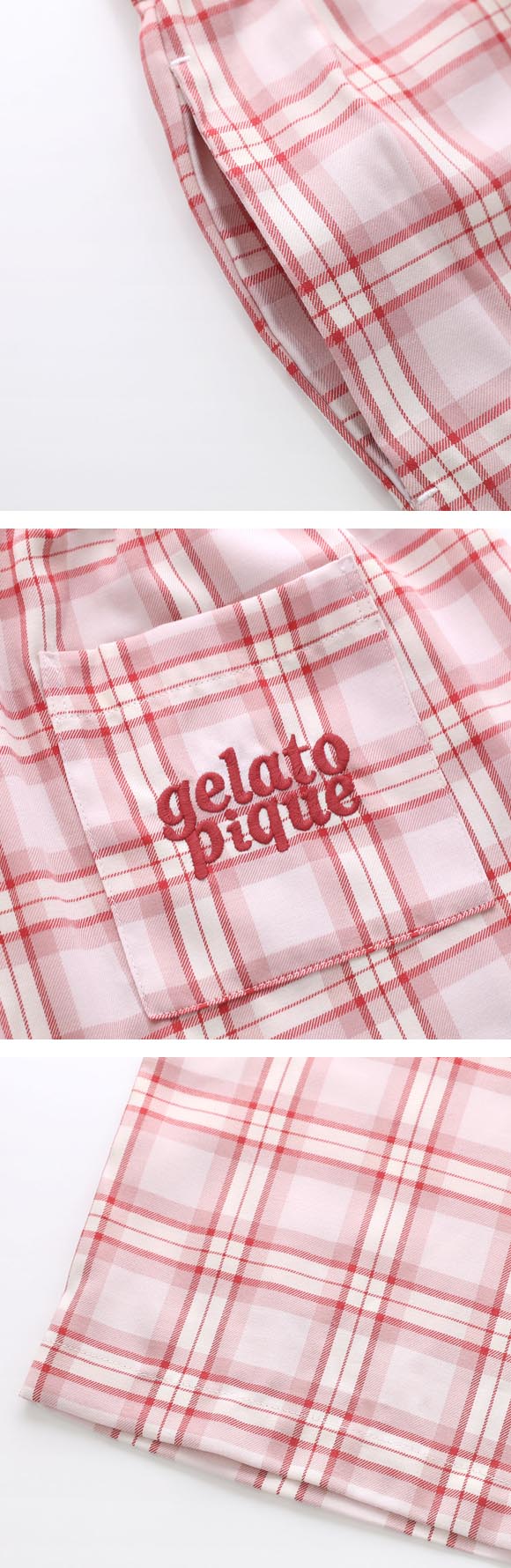 ジェラートピケ レディース チェック柄ロングパンツ ジェラピケ パジャマ ルームウェア gelato pique